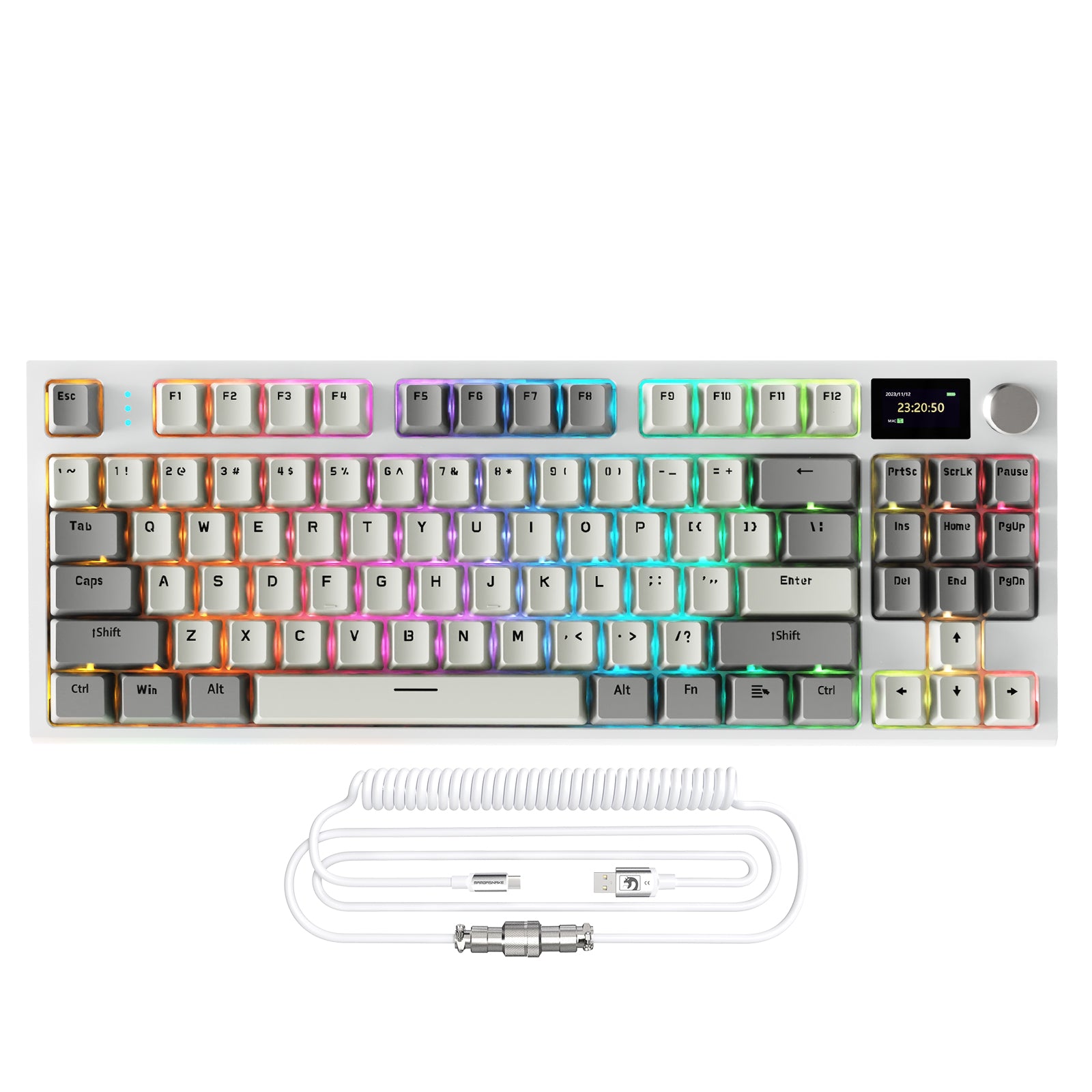 ATTACK SHARK K86 ワイヤレス メカニカルキーボード コイルケーブル付き