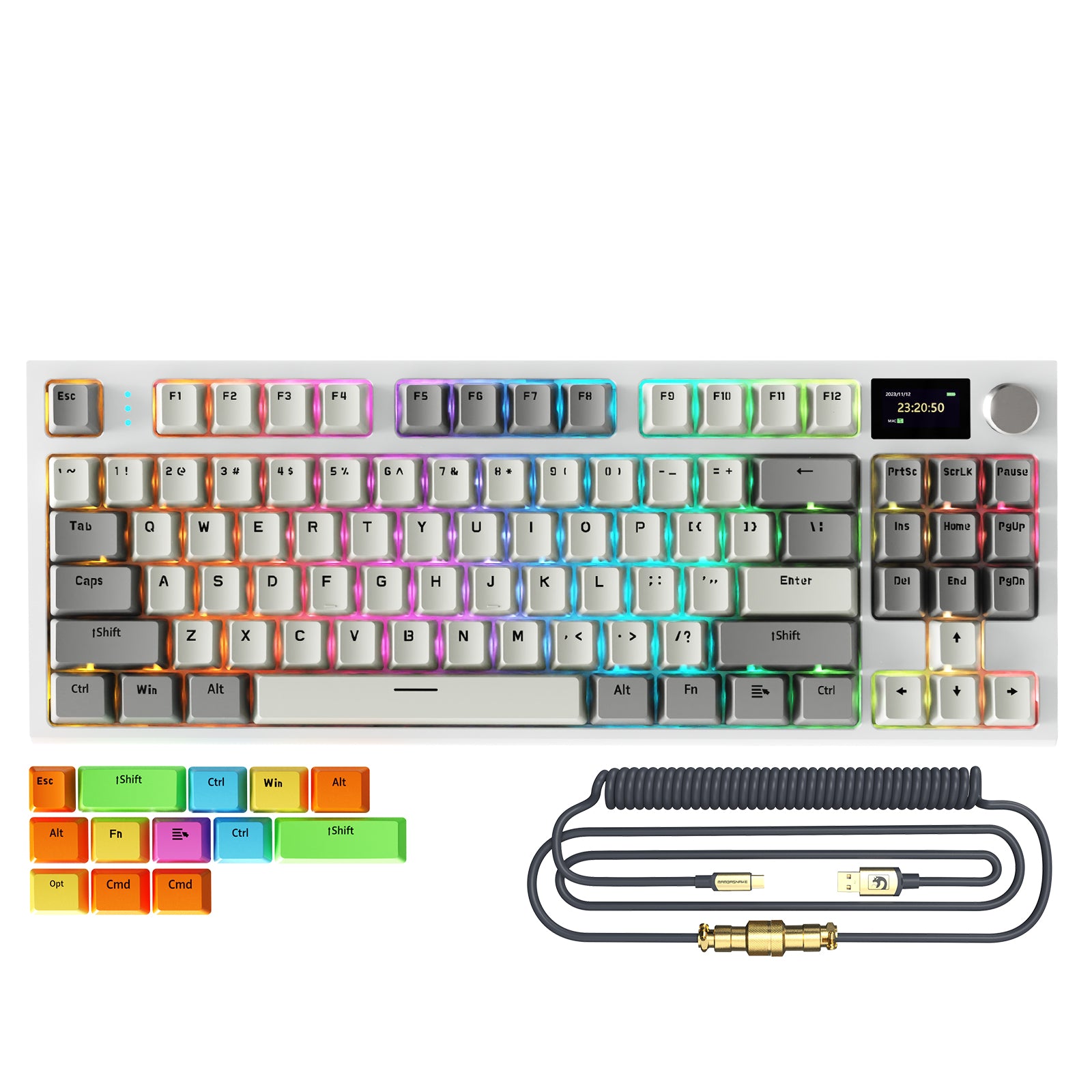 ATTACK SHARK K86 ワイヤレス メカニカルキーボード コイルケーブル付き