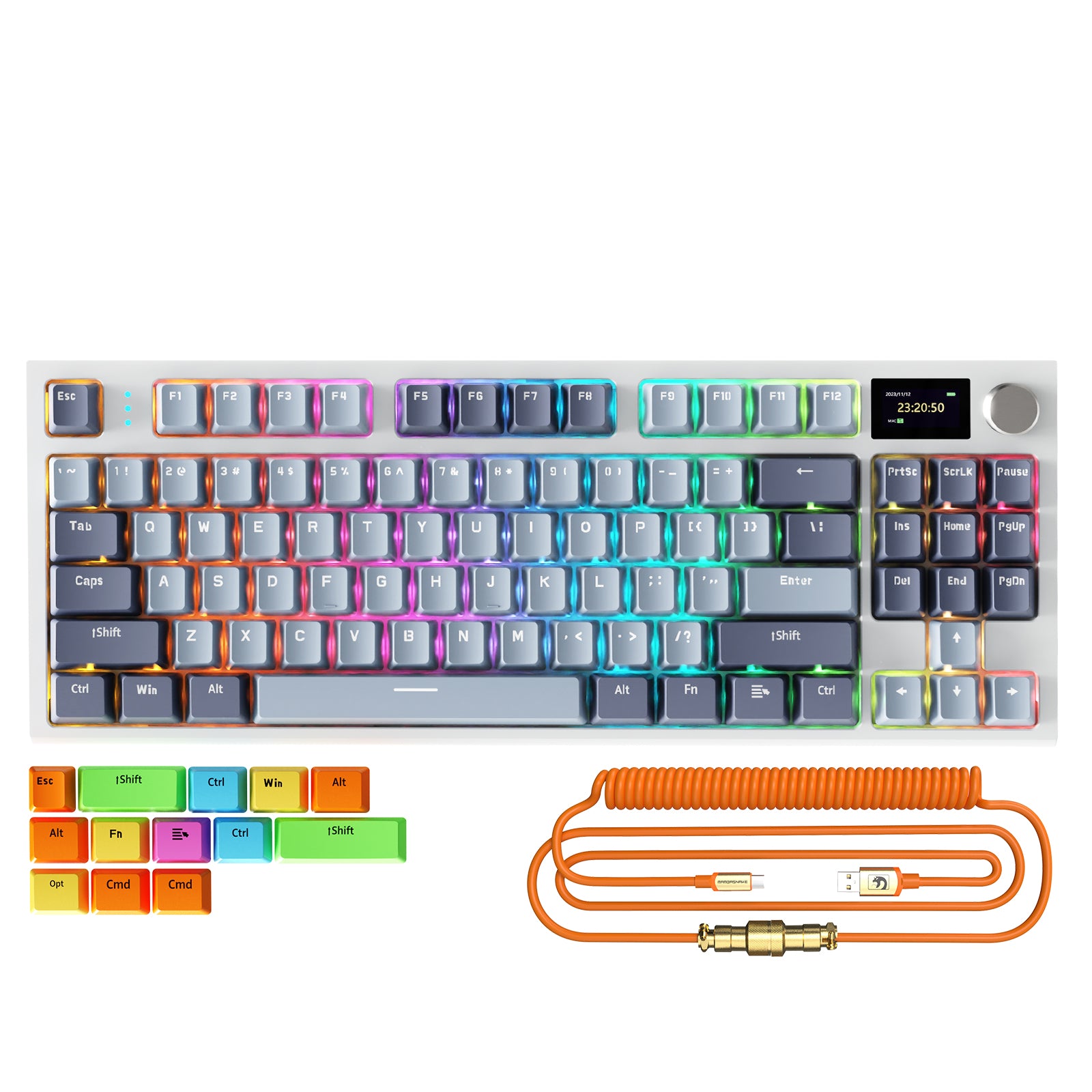 ATTACK SHARK K86 ワイヤレスメカニカルキーボード（コイルケーブル付き）