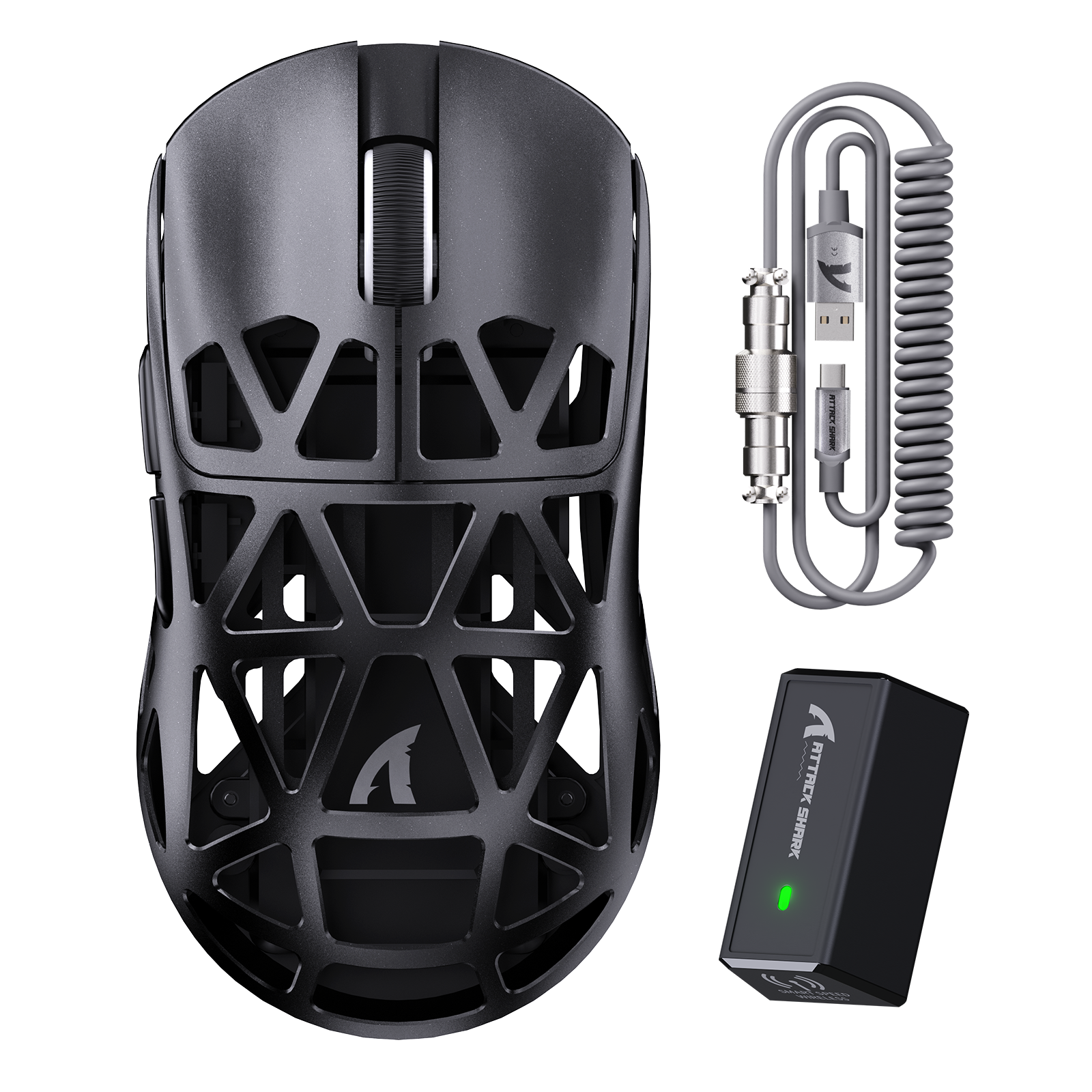 ATTACK SHARK R2 マグネシウム合金 PAW3950 ゲーミングマウス 8K マウスコイルケーブル付き（充電ドックは含まれません）