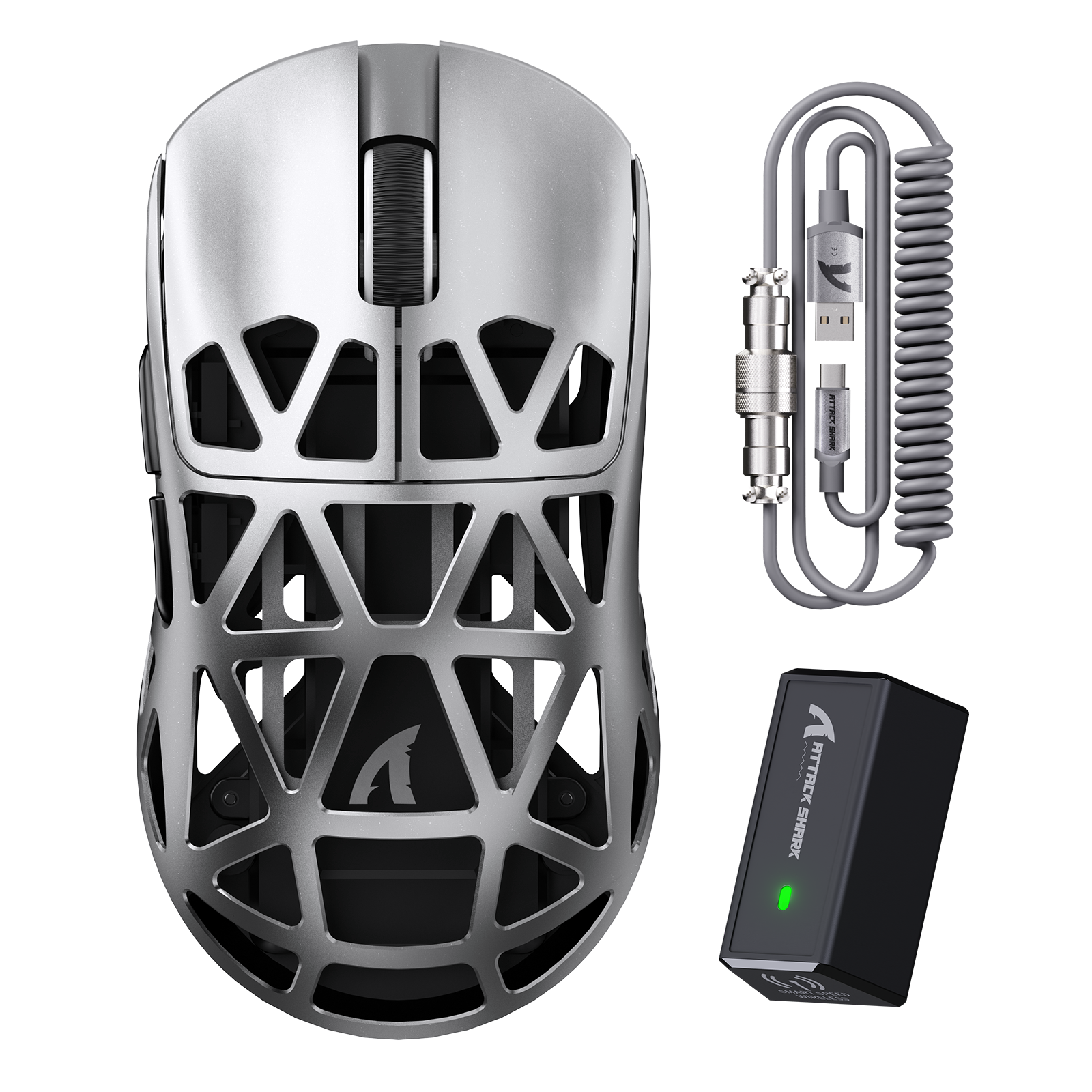 ATTACK SHARK R2 マグネシウム合金 PAW3950 ゲーミングマウス 8K マウスコイルケーブル付き（充電ドックは含まれません）