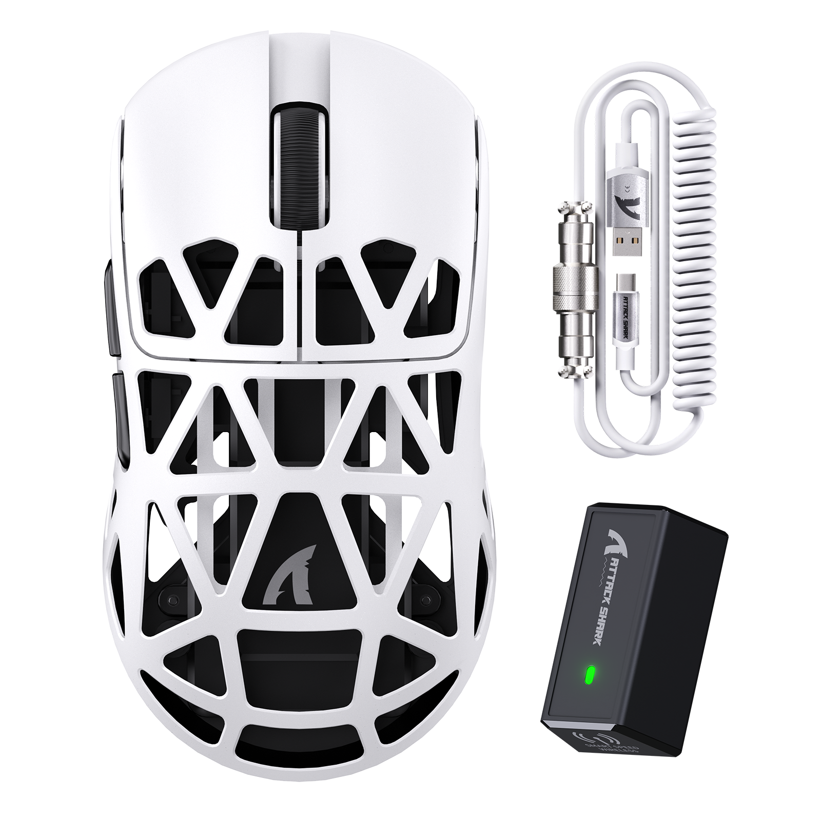 ATTACK SHARK R2 マグネシウム合金 PAW3950 ゲーミングマウス 8K マウスコイルケーブル付き（充電ドックは含まれません）