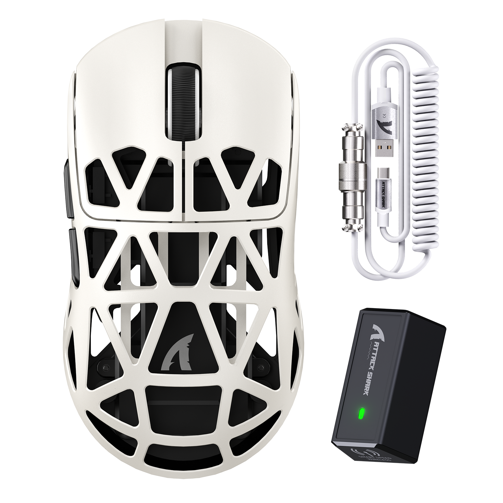 ATTACK SHARK R2 マグネシウム合金 PAW3950 ゲーミングマウス 8K マウスコイルケーブル付き（充電ドックは含まれません）