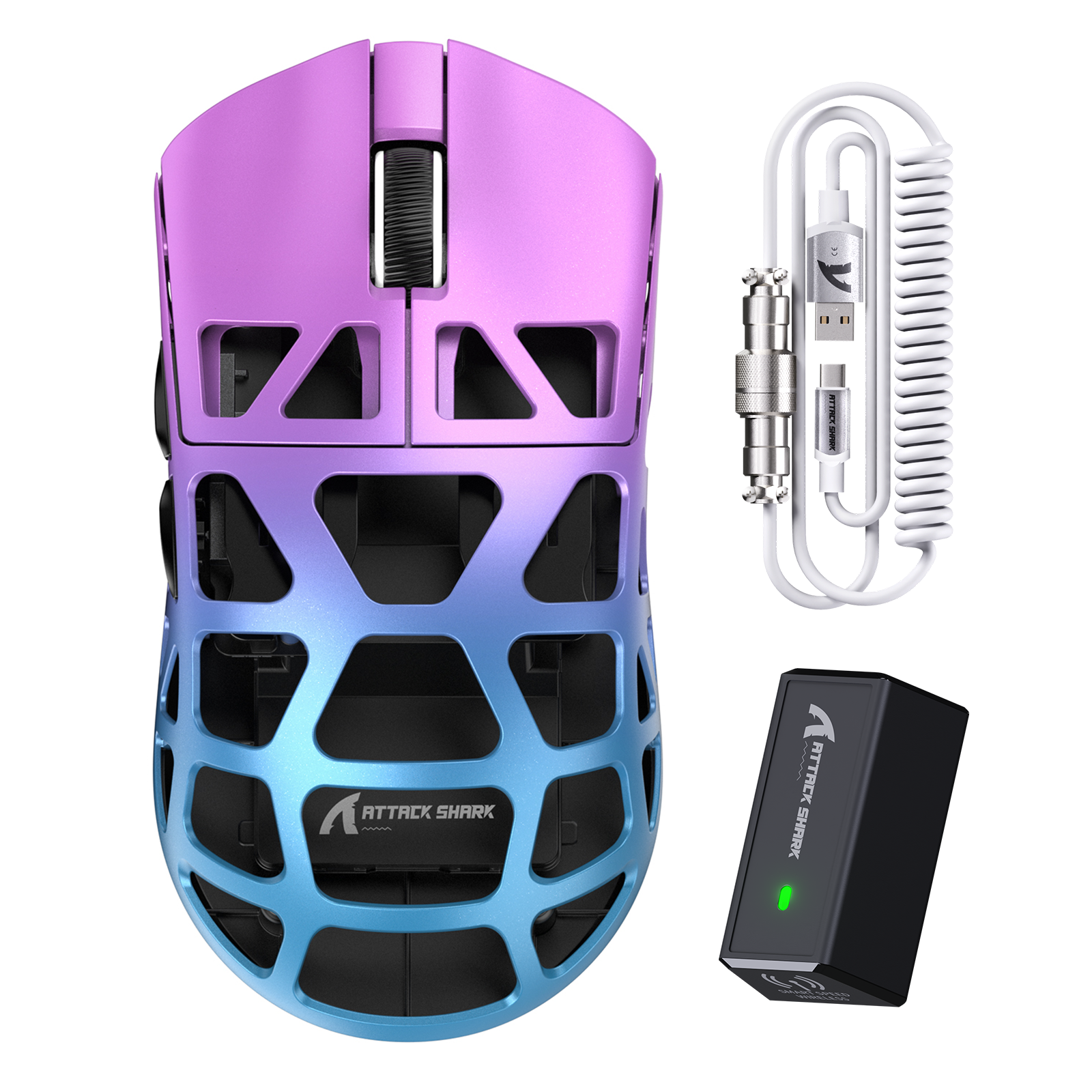 ATTACK SHARK R3 マグネシウム合金 ゲーミングマウス 8K C06 コイルケーブル付き