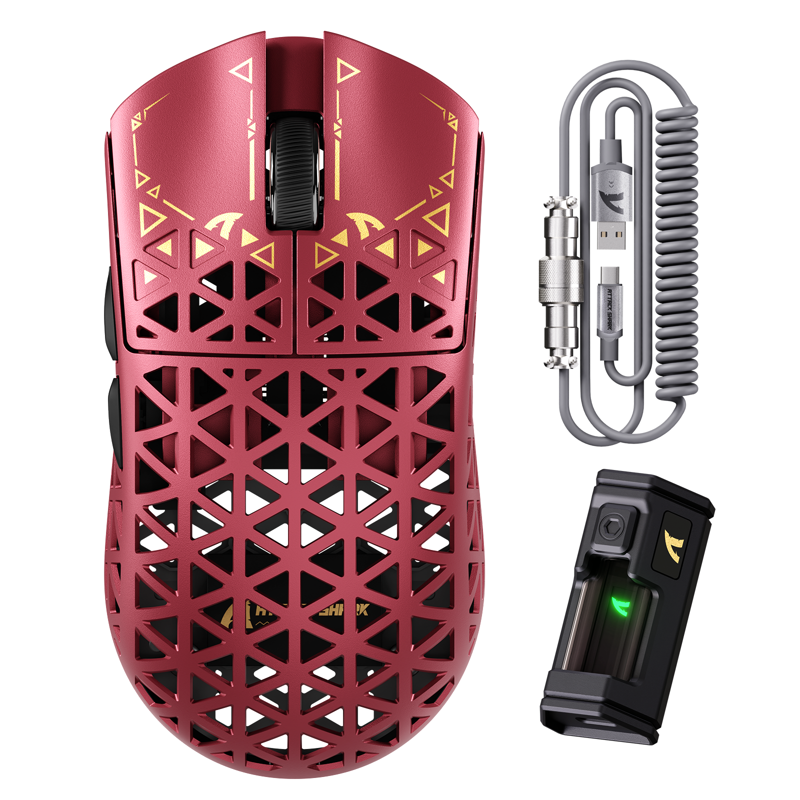 ATTACK SHARK R5 ULTRA カーボンファイバー ワイヤレス 8K PAW3950MAX ゲーミングマウス 8K コイルケーブル付き