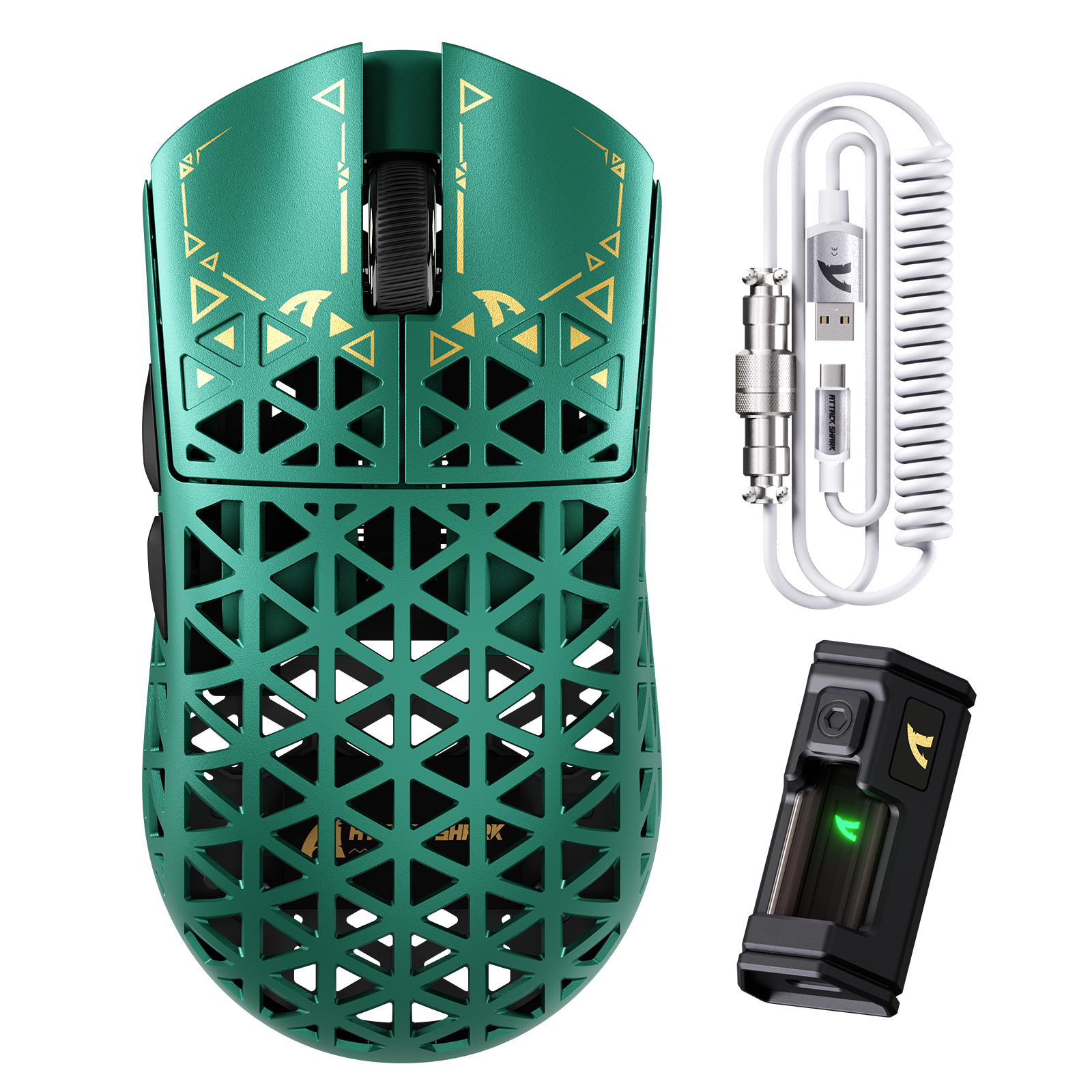 ATTACK SHARK R5 ULTRA カーボンファイバー ワイヤレス 8K PAW3950MAX ゲーミングマウス 8K コイルケーブル付き