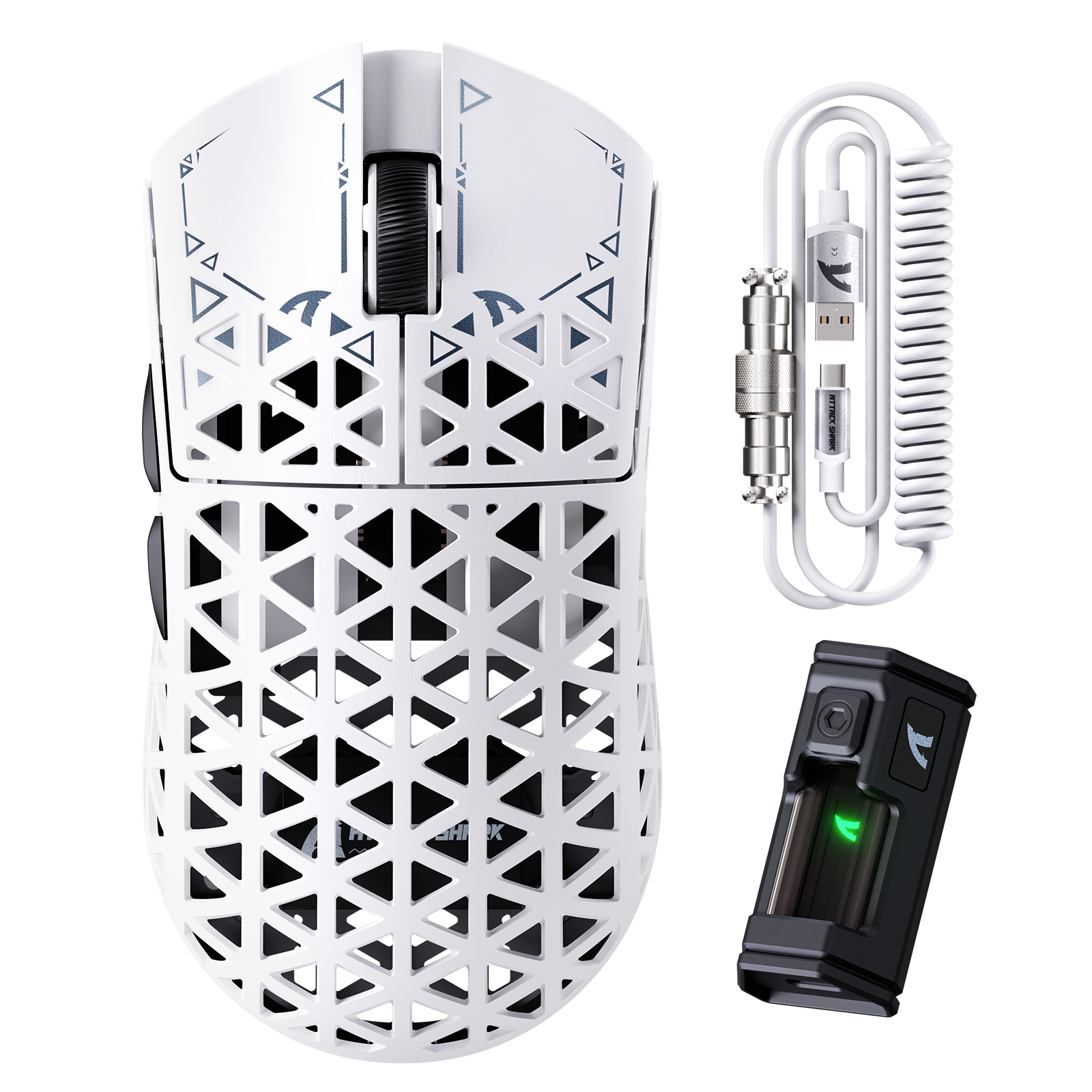 ATTACK SHARK R5 ULTRA カーボンファイバー ワイヤレス 8K PAW3950MAX ゲーミングマウス 8K コイルケーブル付き