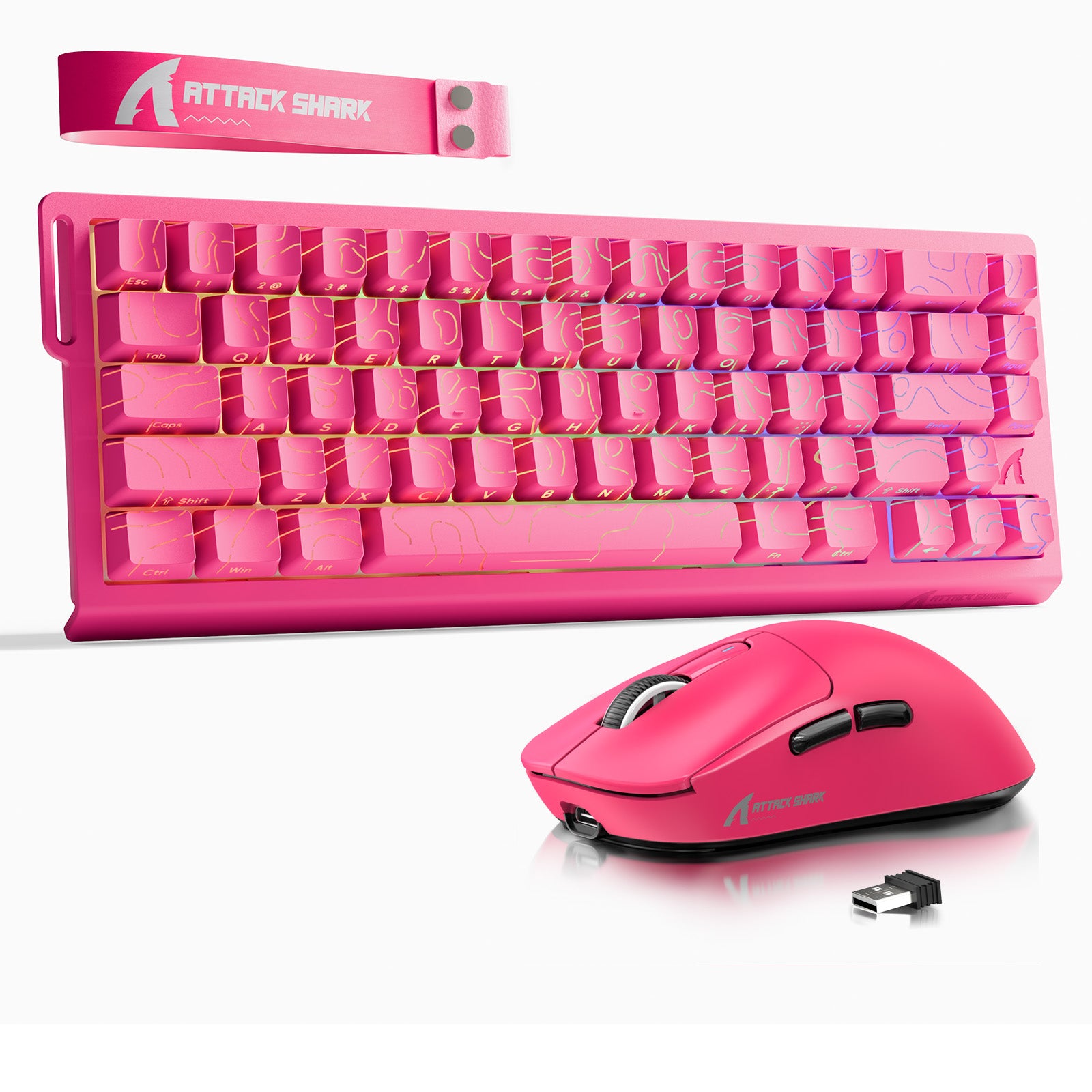 ATTACK SHARK X68HE ラピッドトリガーキーボード + X3 ワイヤレス ゲーミングマウス バンドル