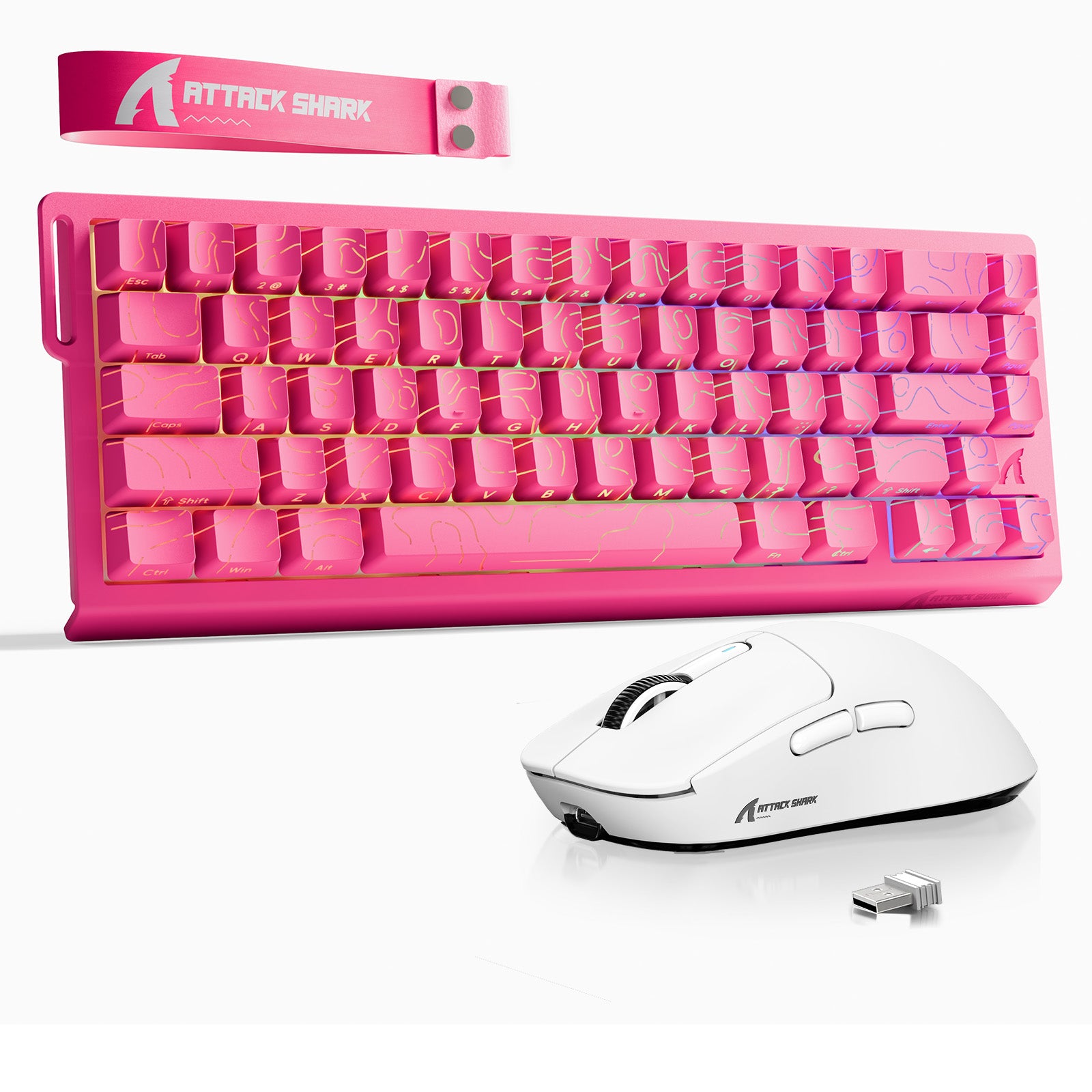 ATTACK SHARK X68HE ラピッドトリガーキーボード + X3 ワイヤレス ゲーミングマウス バンドル