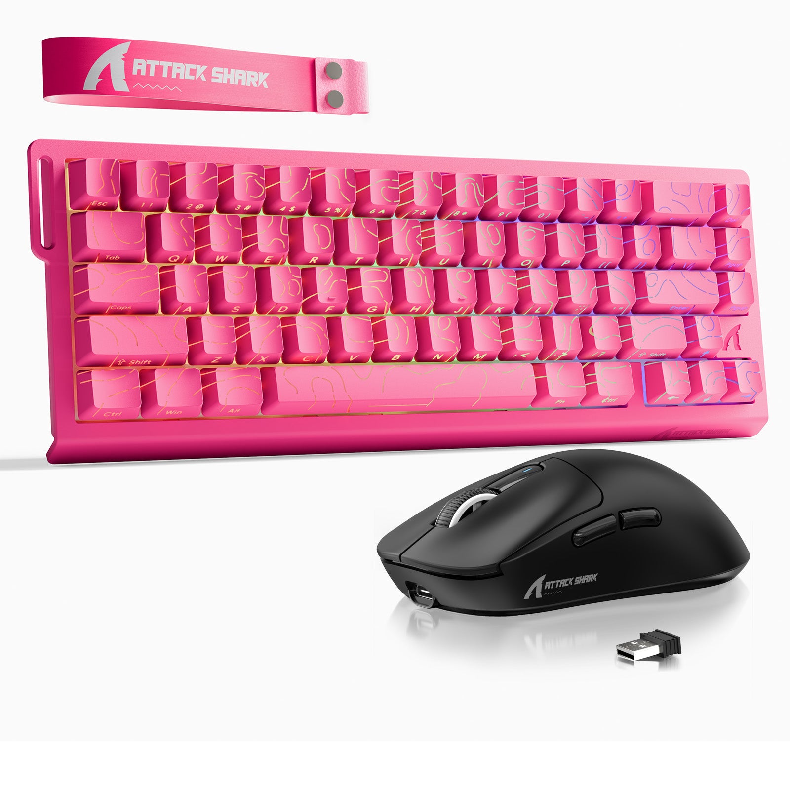 ATTACK SHARK X68HE ラピッドトリガーキーボード + X3 ワイヤレス ゲーミングマウス バンドル