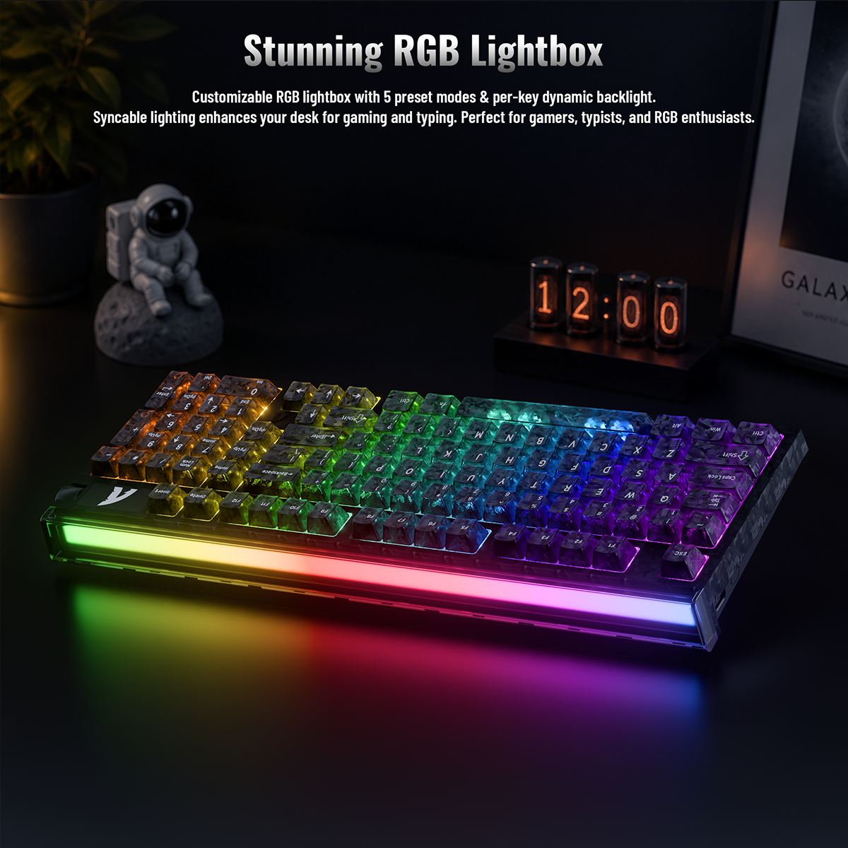 ATTACK SHARK R98 HE カーボンファイバー有線ラピッドトリガー磁気スイッチキーボード C01 Ultra RGB コイルケーブル付き