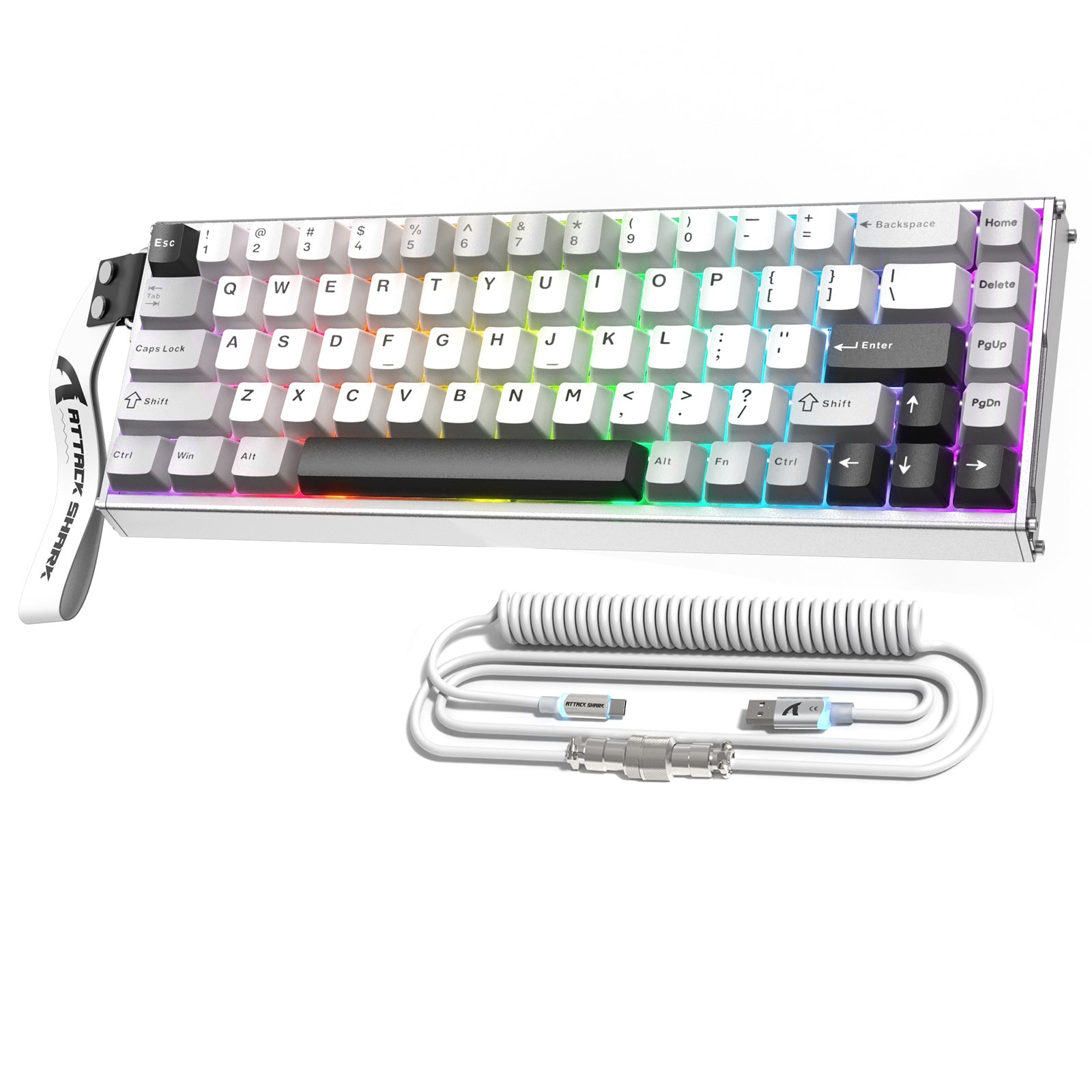ATTACK SHARK X68MAX HE ラピッドトリガー CNC アルミニウムキーボード マグネティックスイッチ C01Ultra RGB コイルケーブル付き