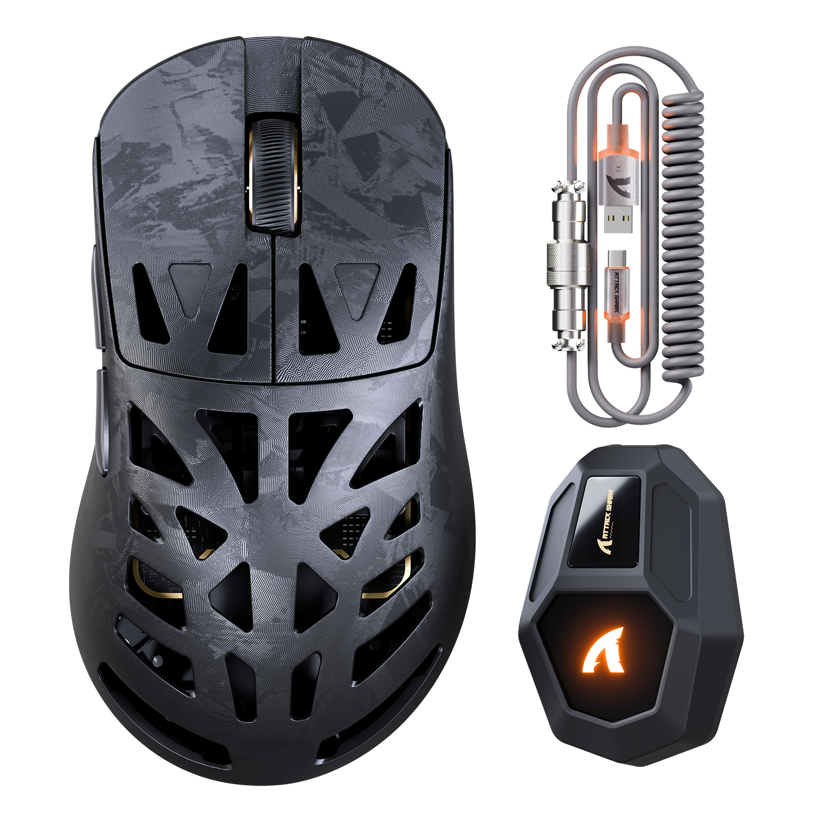 ATTACK SHARK RS6 ULTRA カーボンファイバー製ワイヤレス PAW3955MAX ゲーミングマウス