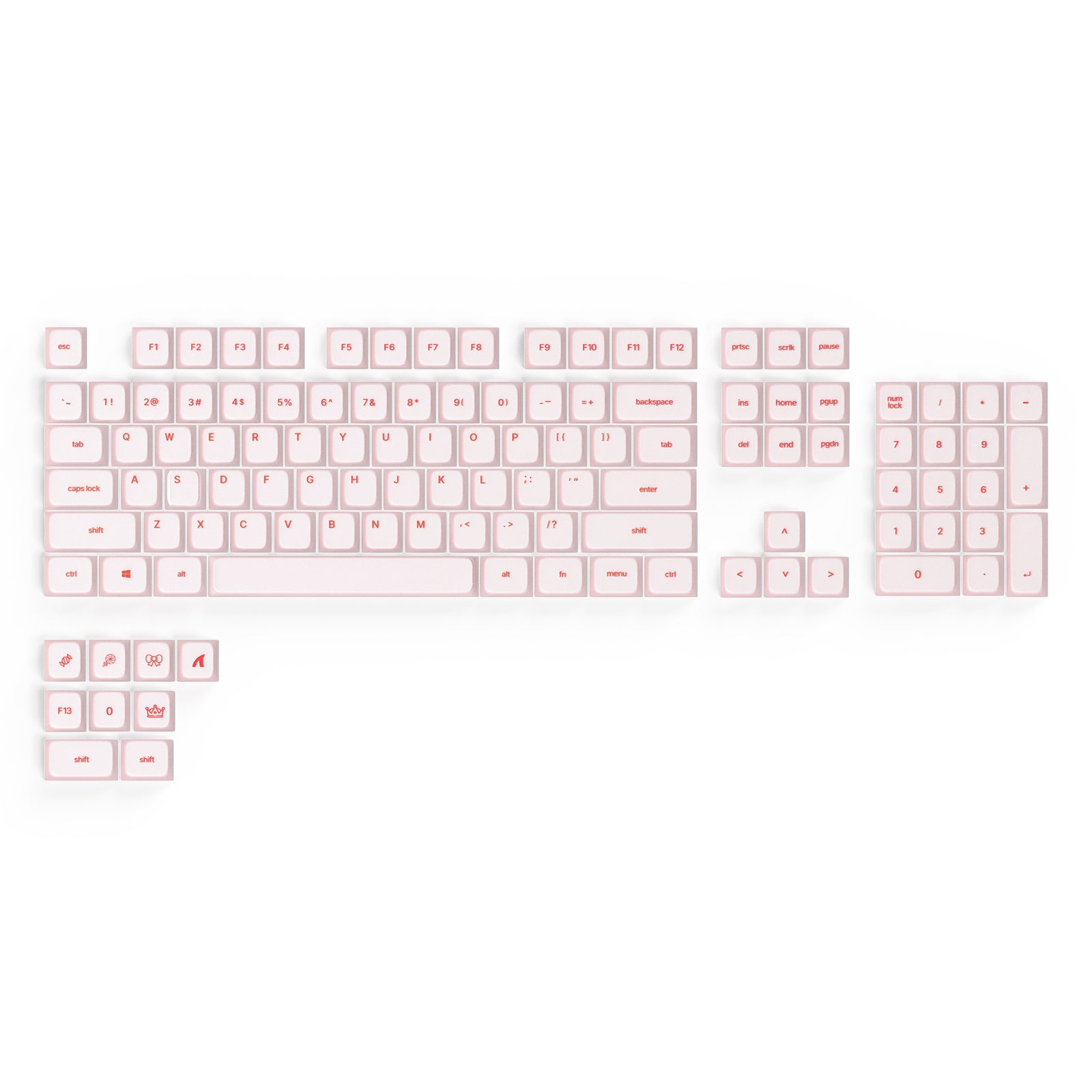 ATTACK SHARK SK01 113キー シリコンキーキャップセット、Cherryプロファイル、ANSI、ピンク