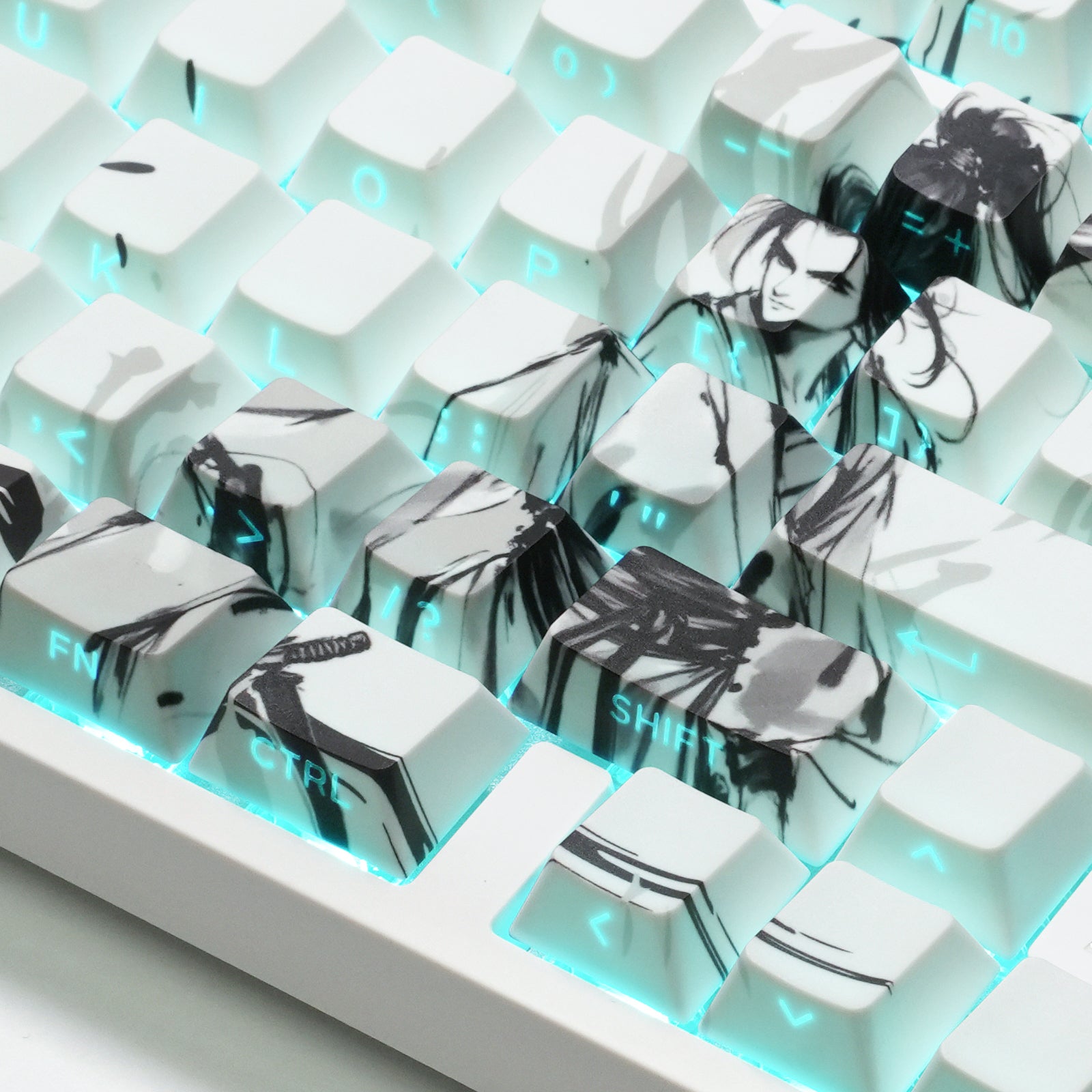 ATTACK SHARK SK02 129キー PBTサイド印字キーキャップ、ANSI/ISO、ナイト・エラント