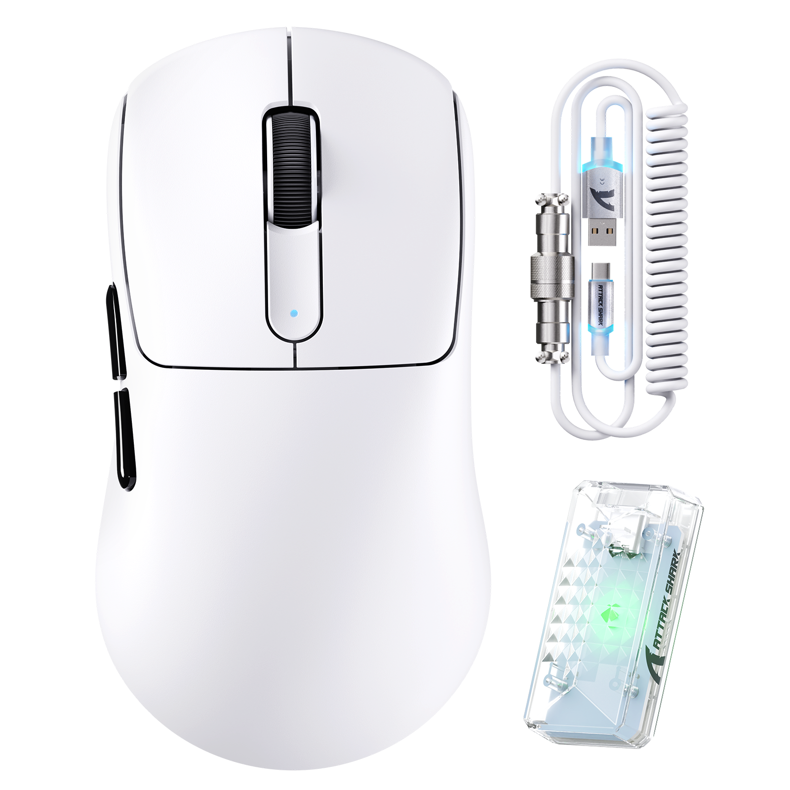 ATTACK SHARK V5 8KHz ワイヤレス PAW3950MAX ゲーミングマウス C06 Ultraケーブル付き