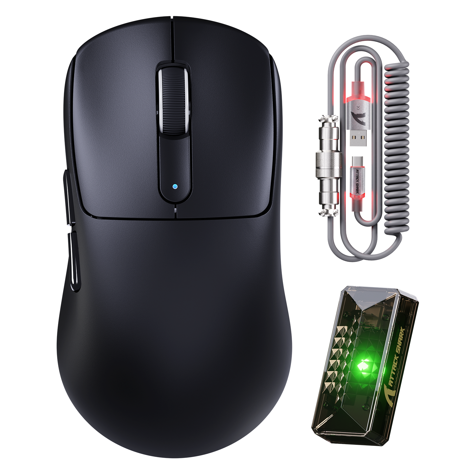 ATTACK SHARK V5 8KHz ワイヤレス PAW3950MAX ゲーミングマウス C06 Ultraケーブル付き