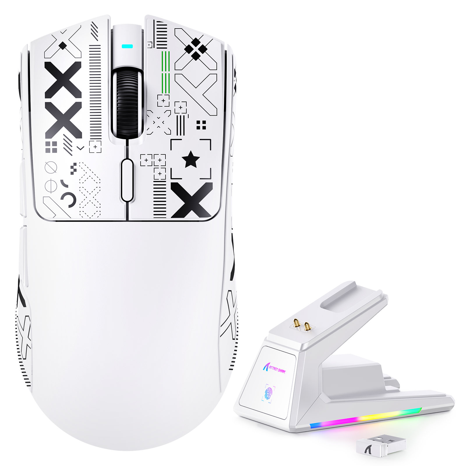 ATTACK SHARK X1 トリモード ゲーミングマウス タッチパッド RGB 充電ドック PAW3395PRO センサー搭載