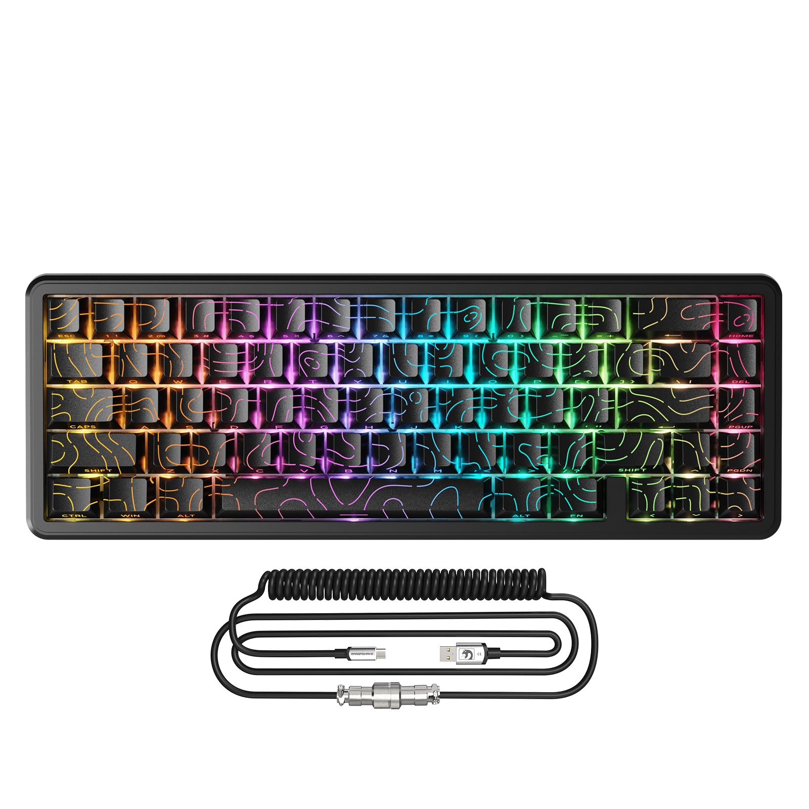 ATTACK SHARK X65 HE マグネティックスイッチラピッドトリガーキーボード 8KHzコイルケーブル付き