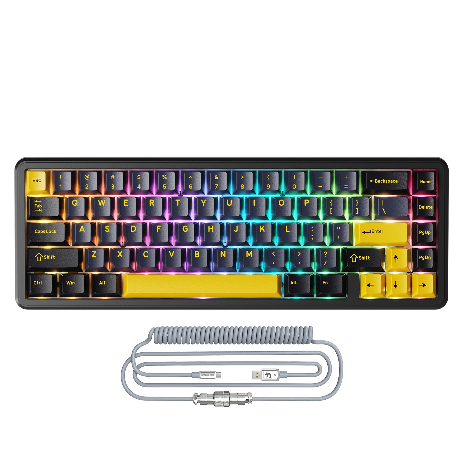 ATTACK SHARK X65 HE 磁気スイッチ ラピッドトリガーキーボード 8Khz コイルケーブル付き