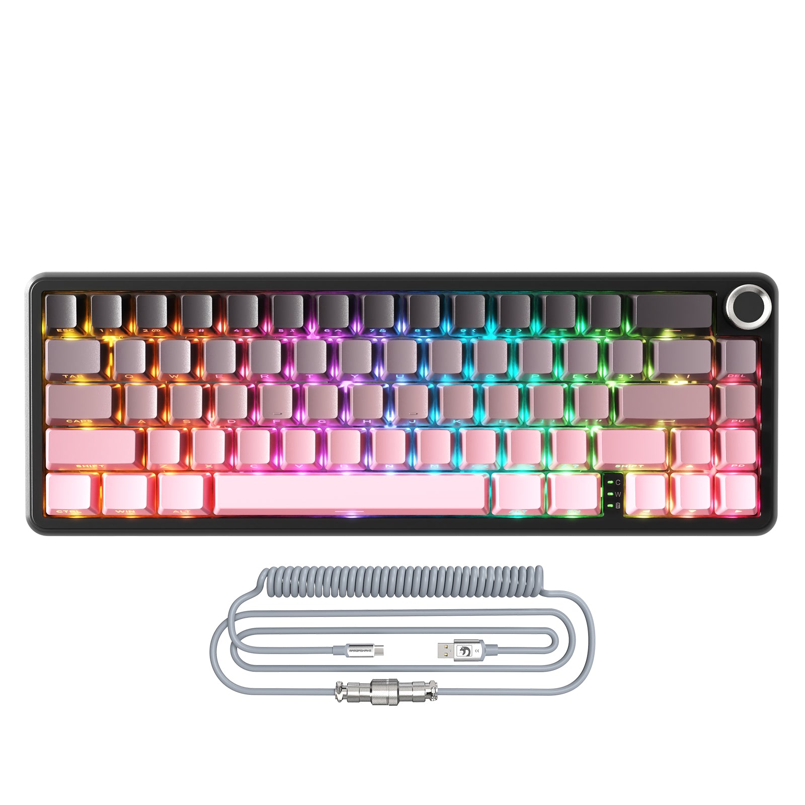 ATTACK SHARK X66 ワイヤレス メカニカルキーボード 8K コイルケーブル付き