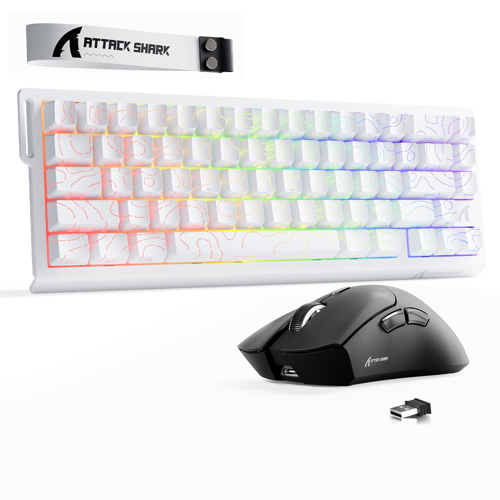 ATTACK SHARK X68HE ラピッドトリガーキーボード + R1 ワイヤレス ゲーミングマウス バンドル
