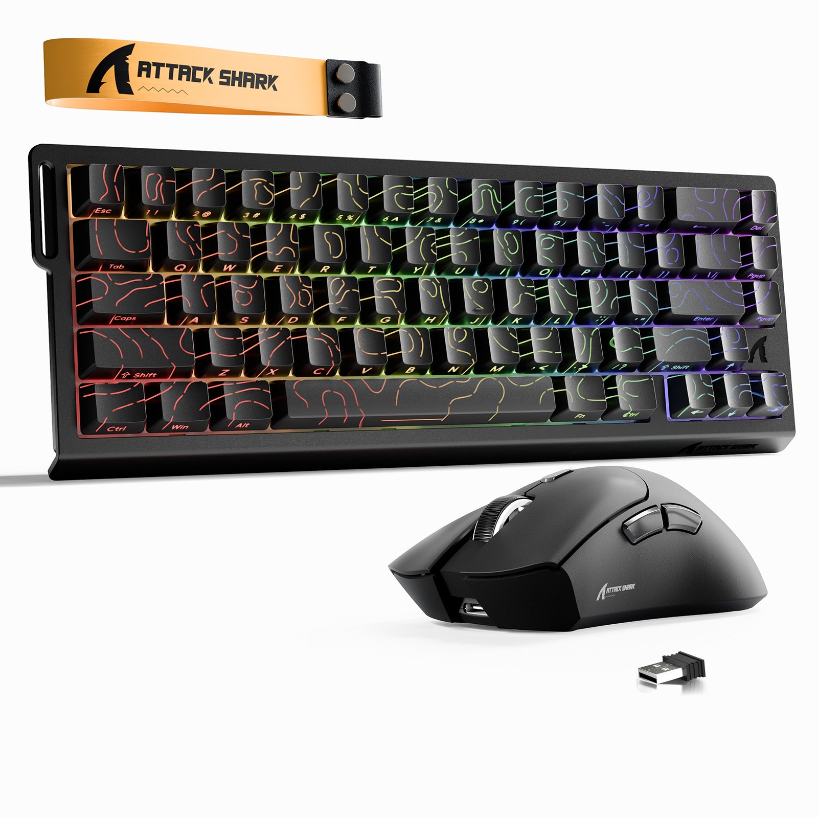 ATTACK SHARK X68HE ラピッドトリガーキーボード + R1 ワイヤレス ゲーミングマウス バンドル