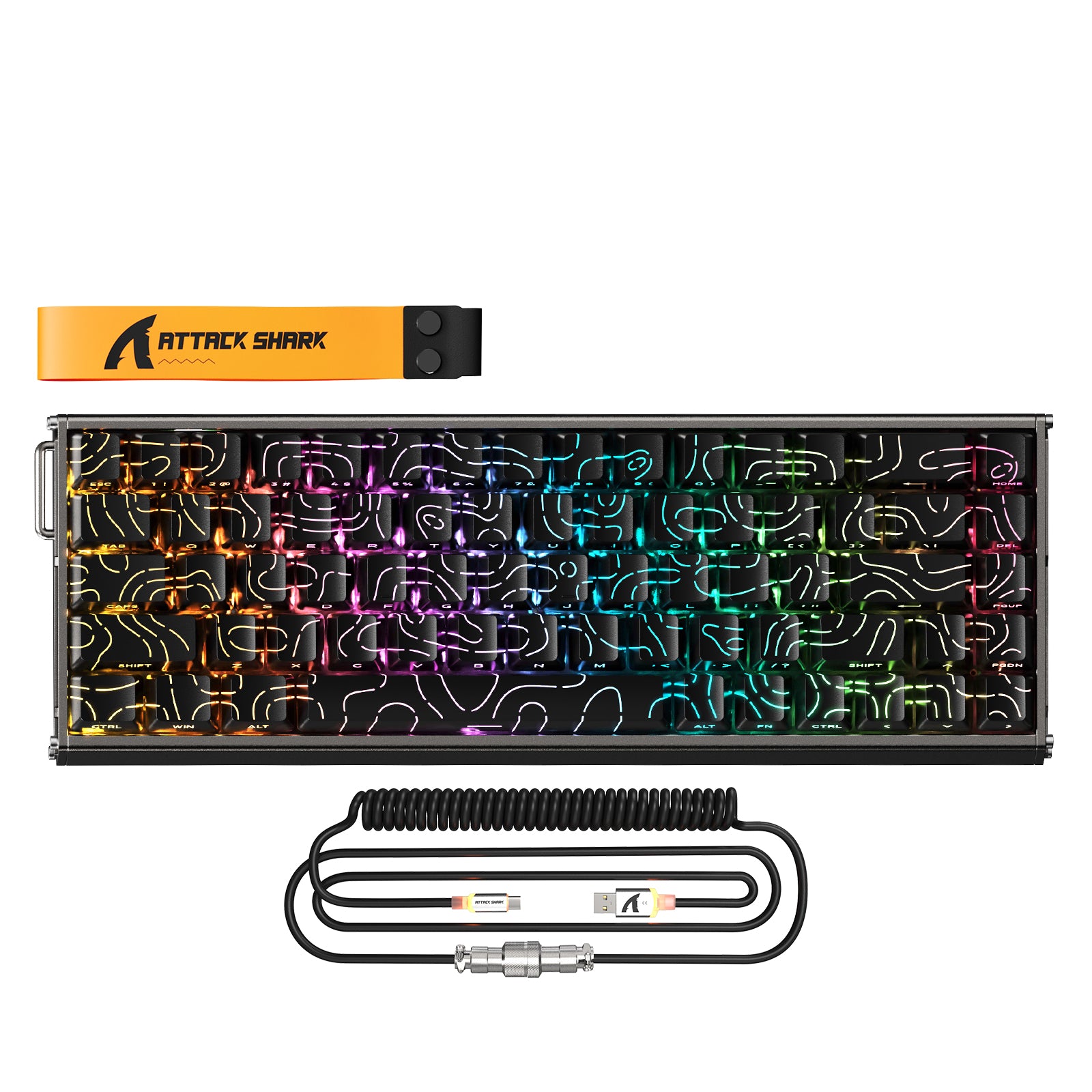 ATTACK SHARK X68MAX HE ラピッドトリガー CNCアルミニウムキーボード 磁気スイッチ C01Ultra RGBコイルケーブル付き