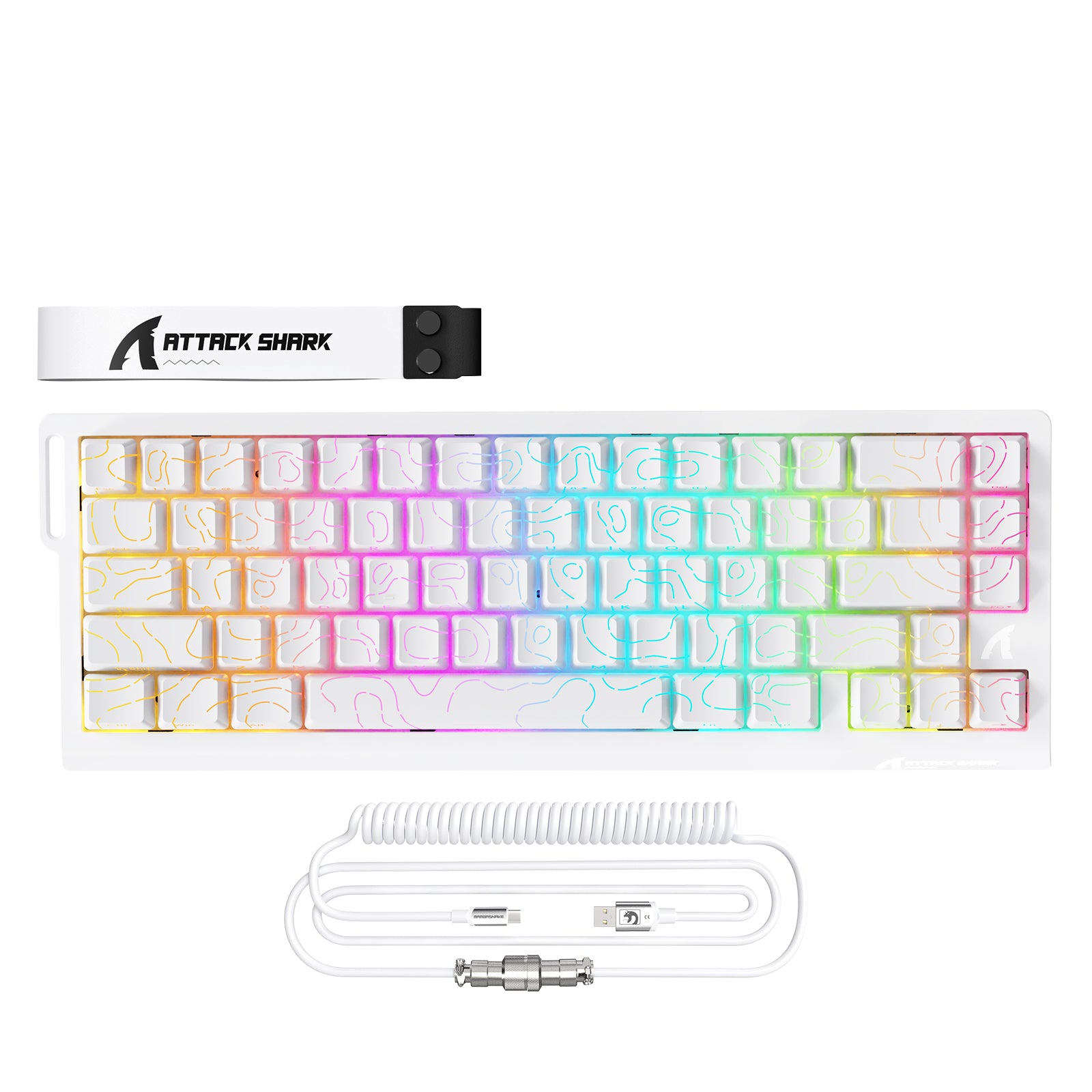 ATTACK SHARK X68MAX HE ラピッドトリガー CNCアルミニウムキーボード 磁気スイッチ C01Ultra RGBコイルケーブル付き