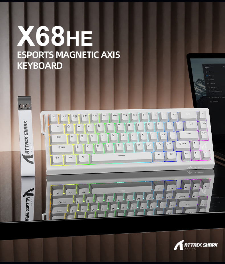 ATTACK SHARK X68 HE ラピッドトリガーキーボード 磁気スイッチ C01PRO コイルケーブル付き