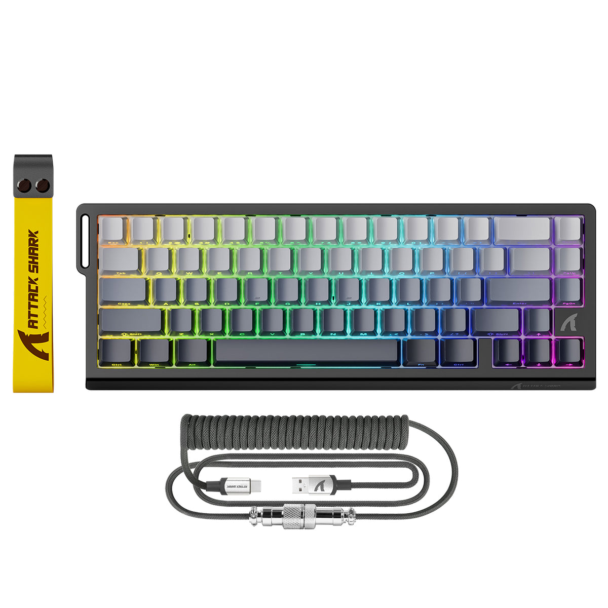 ATTACK SHARK X68 HE ラピッドトリガーキーボード マグネティックスイッチ C01PROコイルケーブル付き