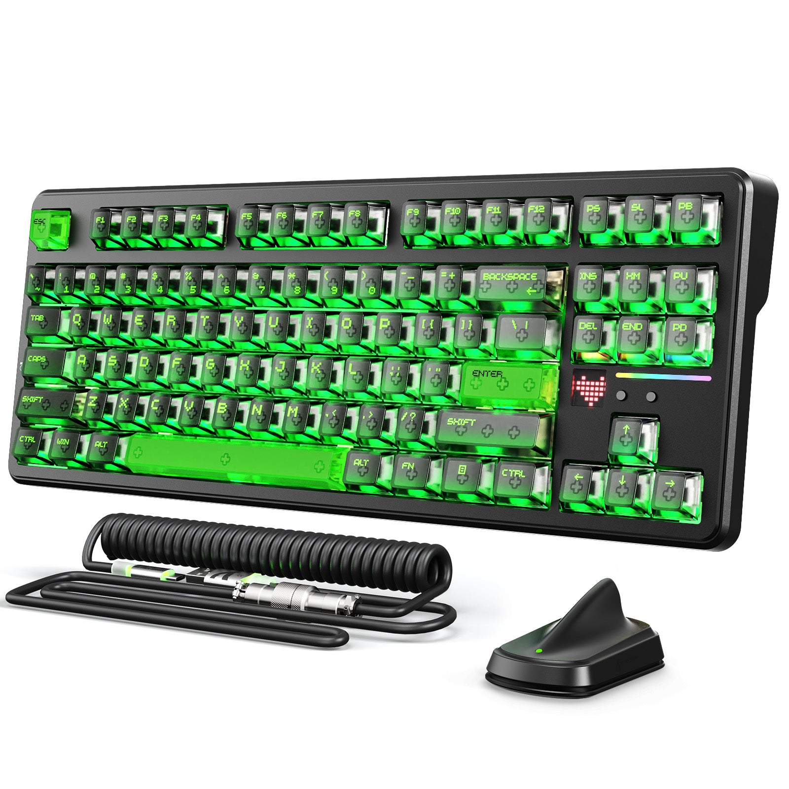 ATTACK SHARK X87 ULTRA ワイヤレス ゲーミングキーボード 8KHz レシーバー＆RGBコイルケーブル付き